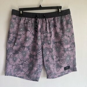 Catalyst Floral Patterned Swim Shorts - Pink and Gray